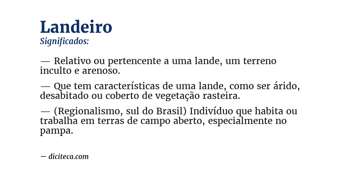 Significado de landeiro