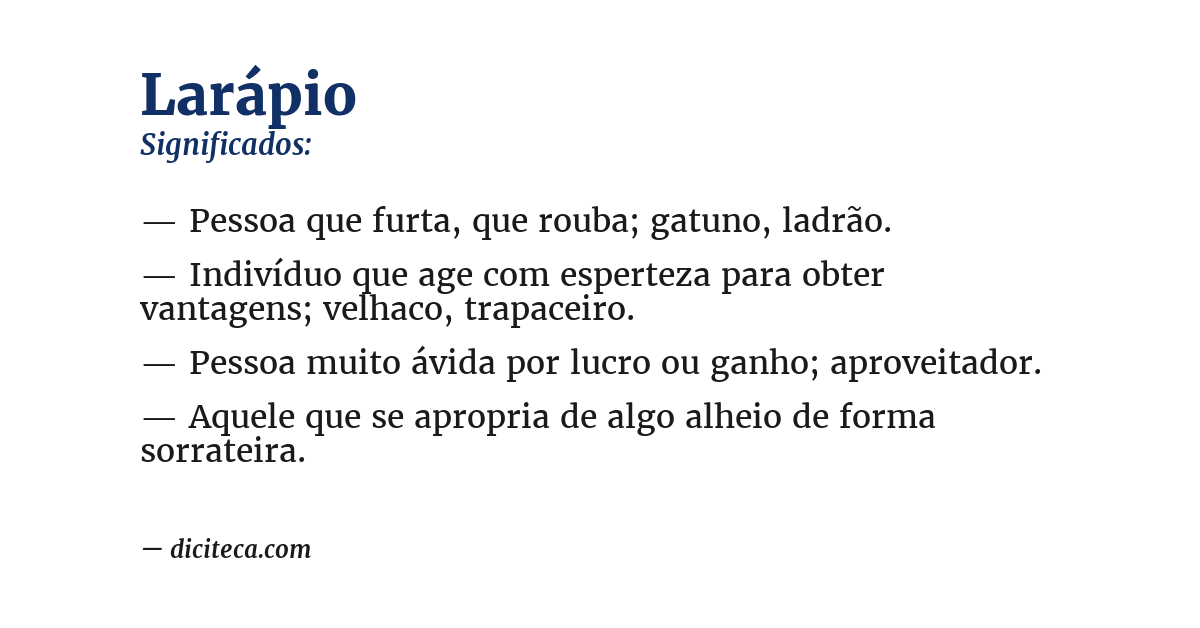 Significado de larápio