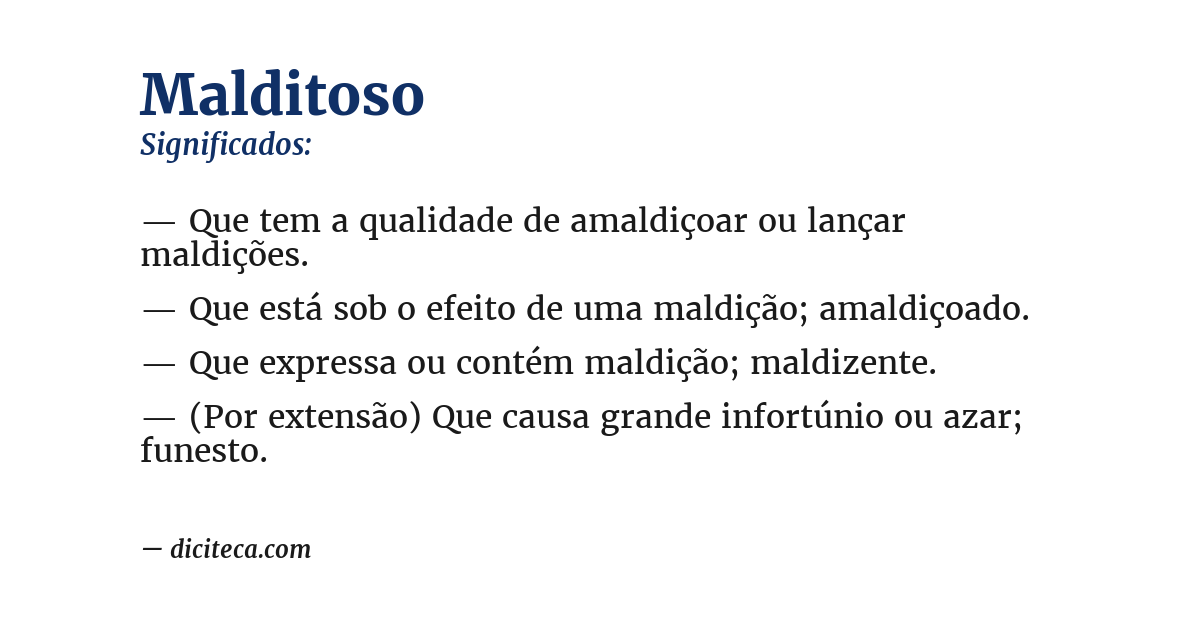 Significado de malditoso