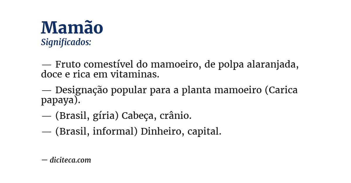 Significado de mamão