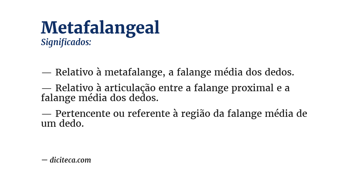 Significado de metafalangeal