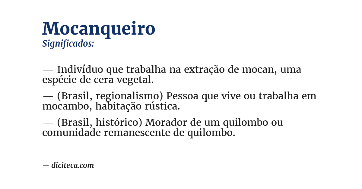 Significado de mocanqueiro