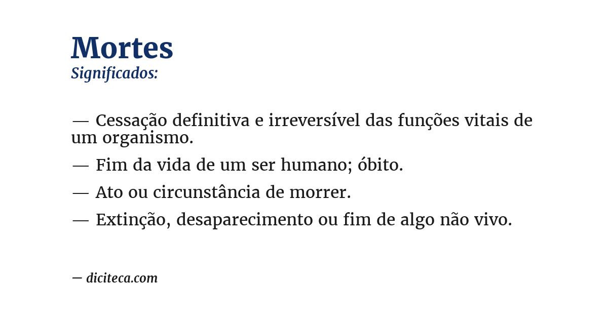 Significado de mortes