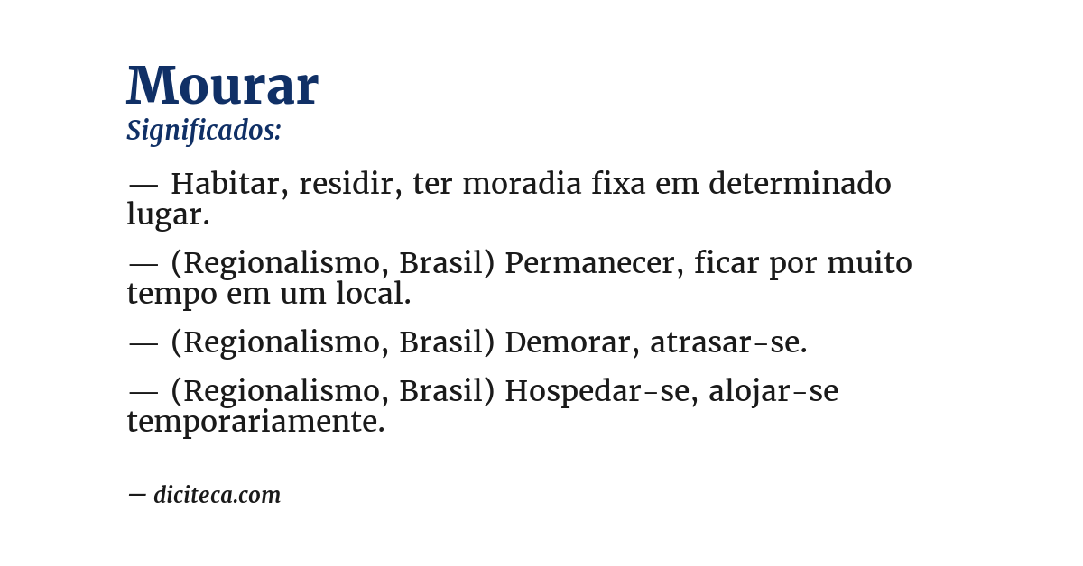 Significado de mourar