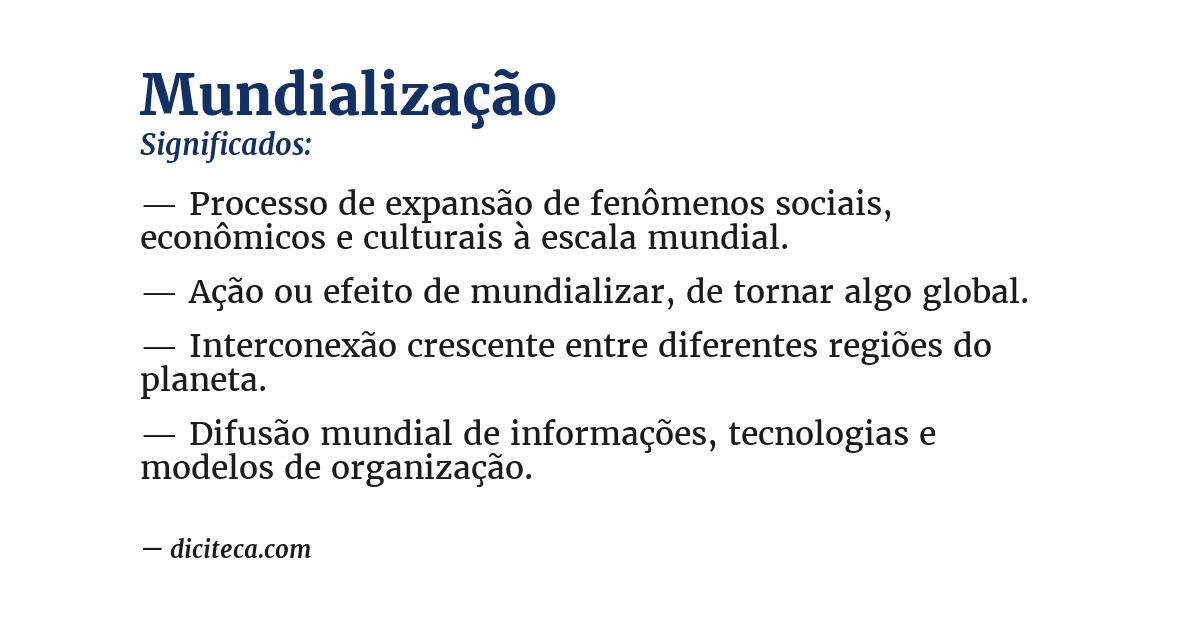 Significado de mundialização