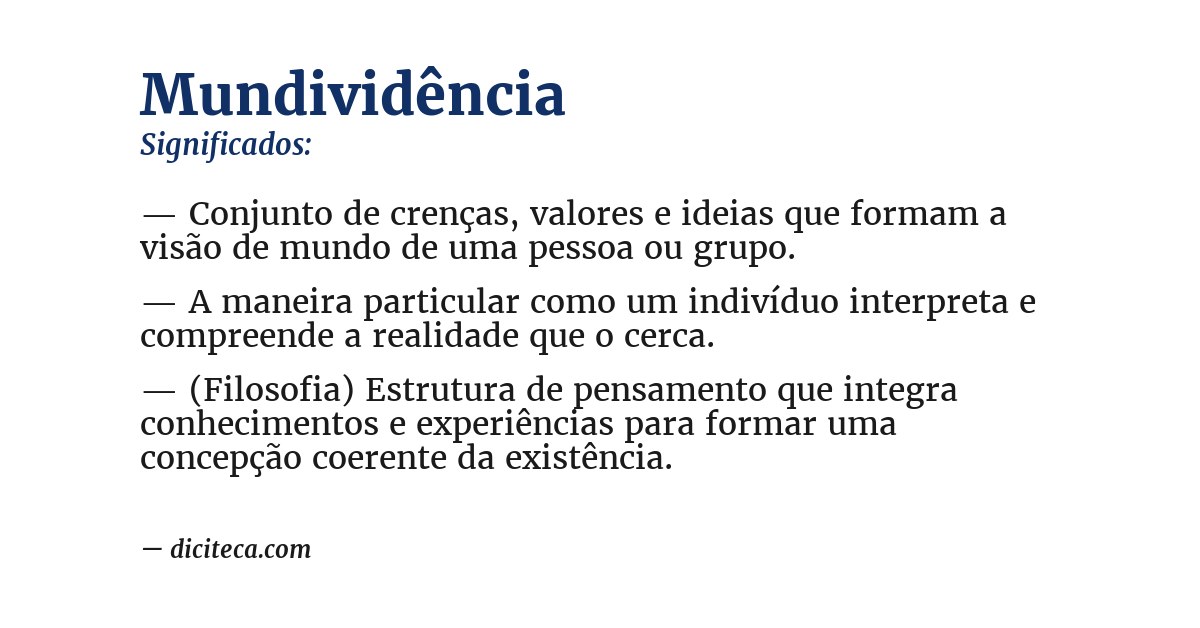 Significado de mundividência