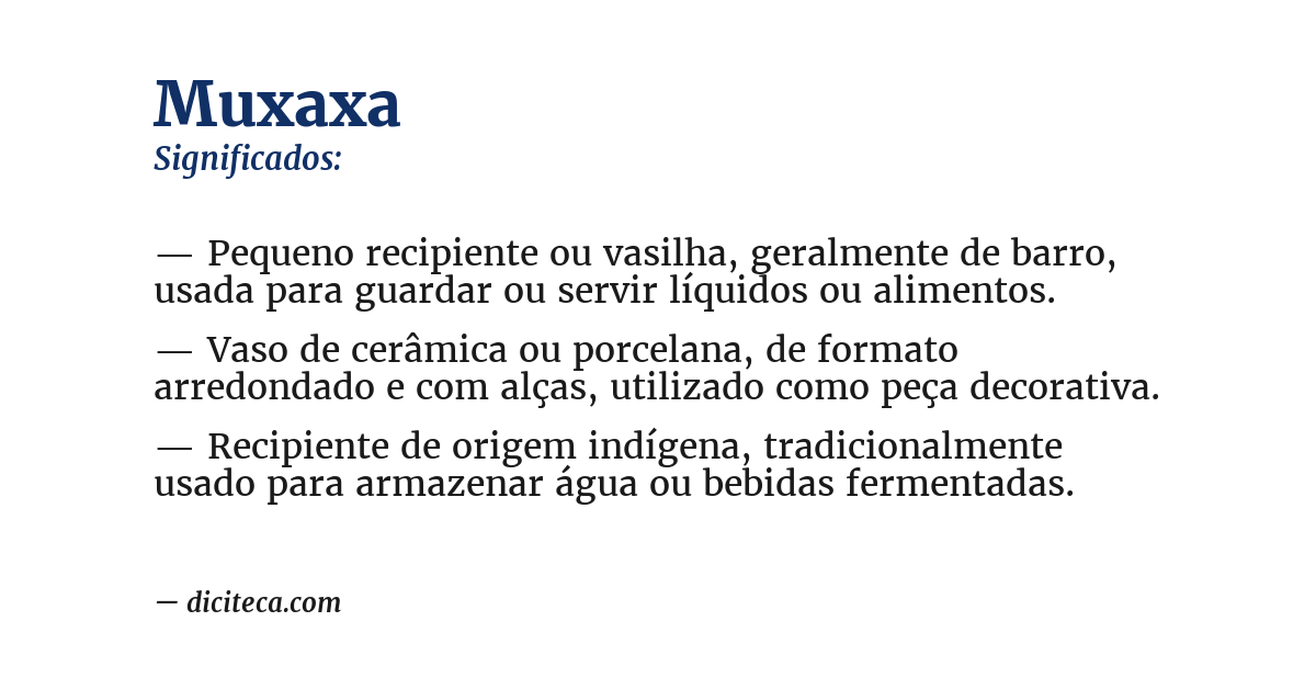 Significado de muxaxa