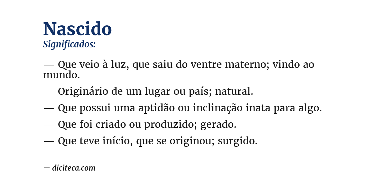 Significado de nascido