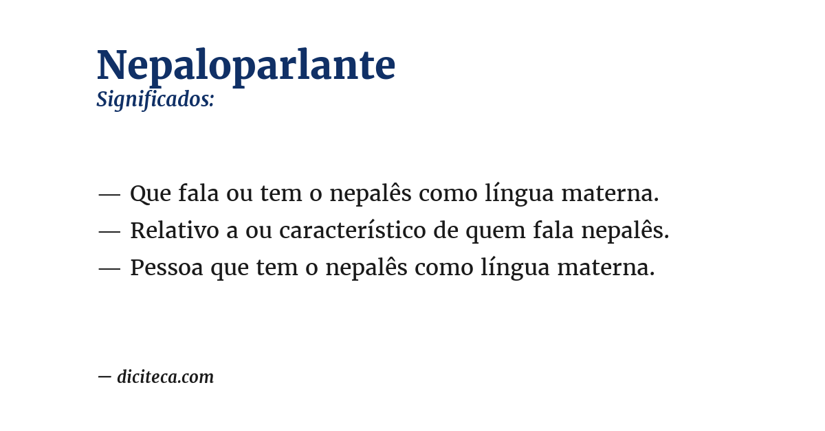 Significado de nepaloparlante