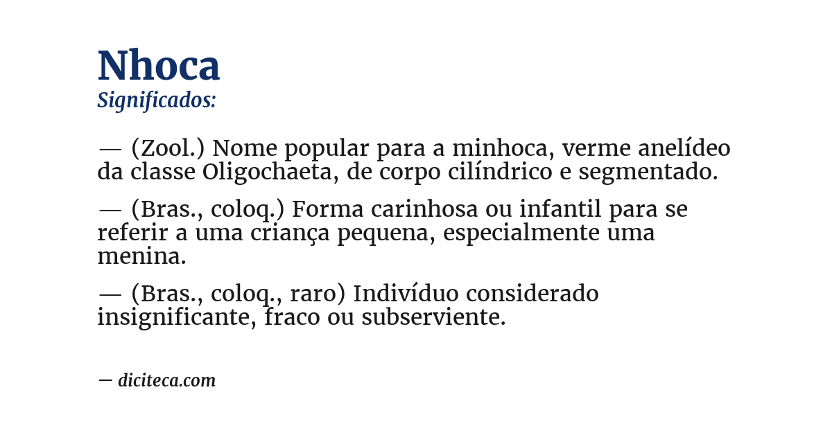 Significado de nhoca