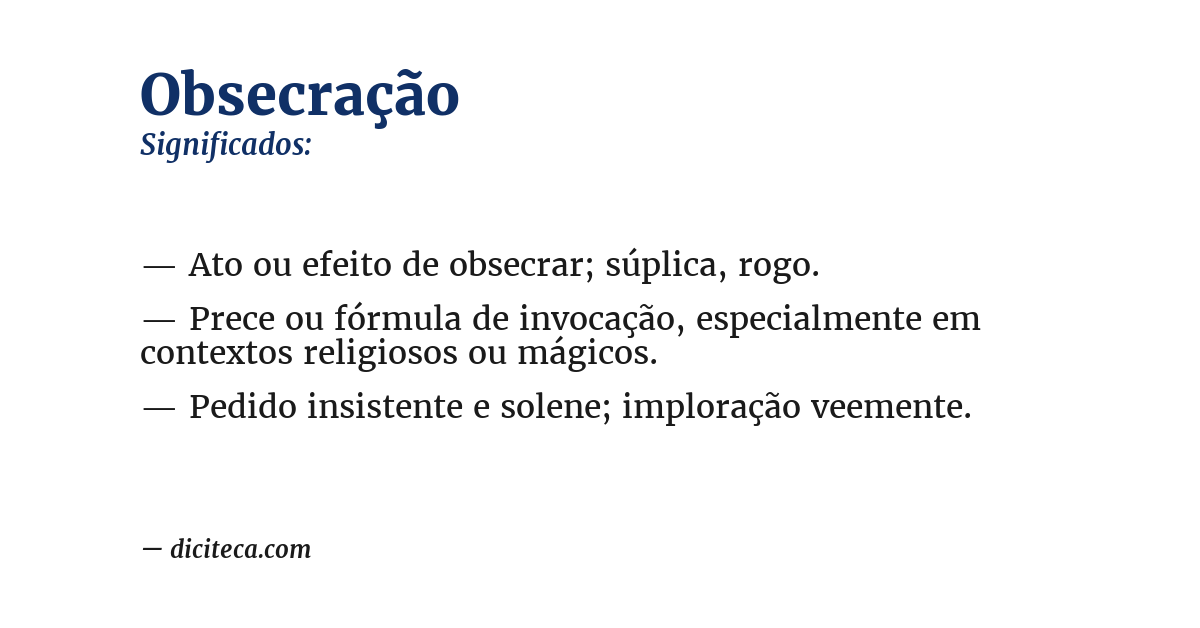 Significado de obsecração