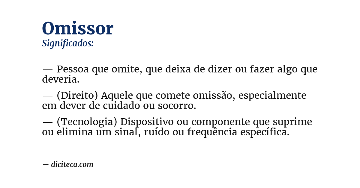 Significado de omissor