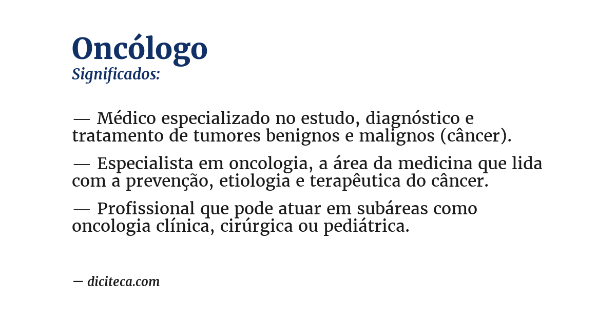 Significado de oncólogo