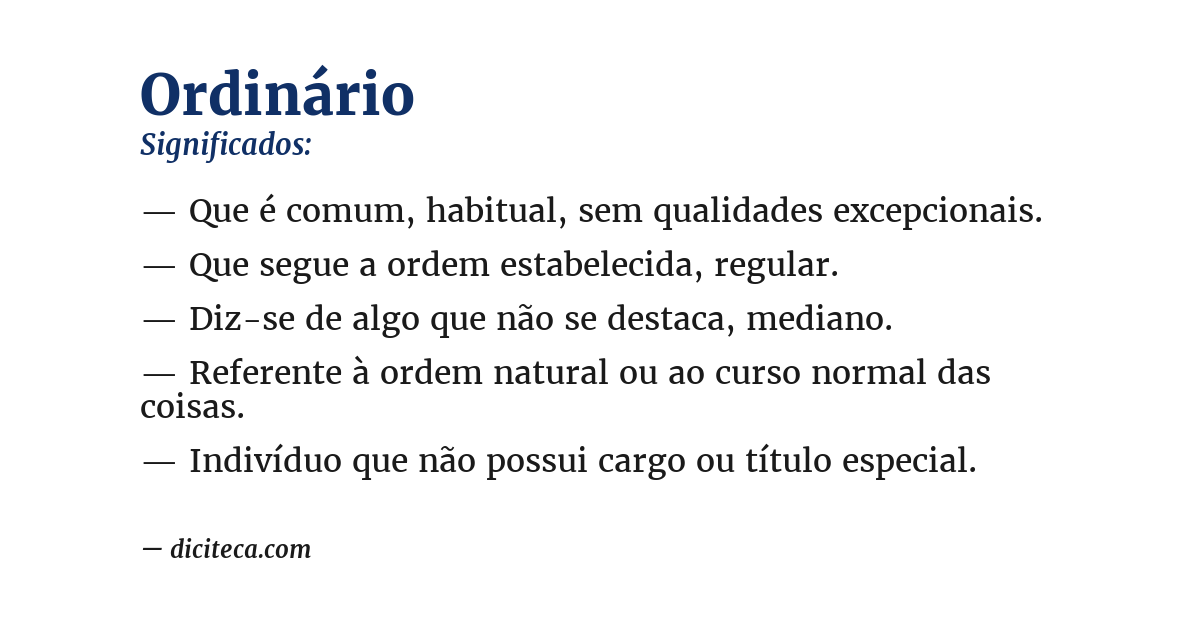 Significado de ordinário