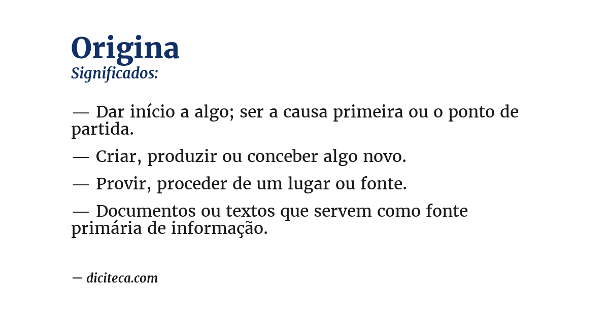 Significado de origina