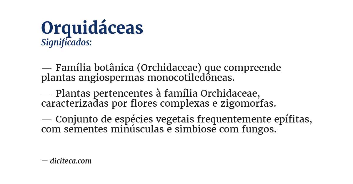 Significado de orquidáceas