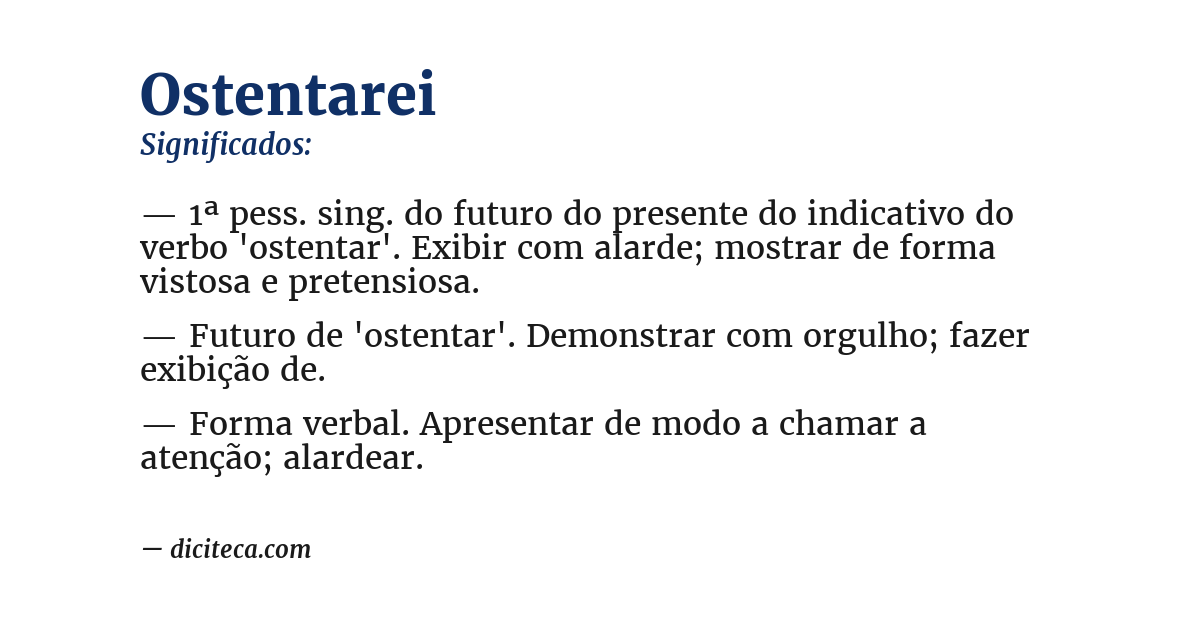 Significado de ostentarei