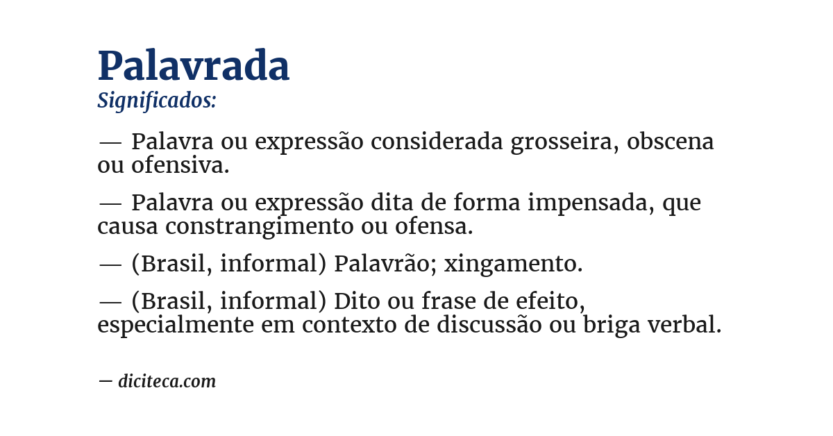Significado de palavrada