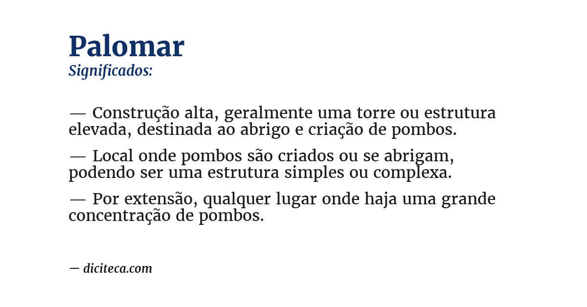 Significado de palomar