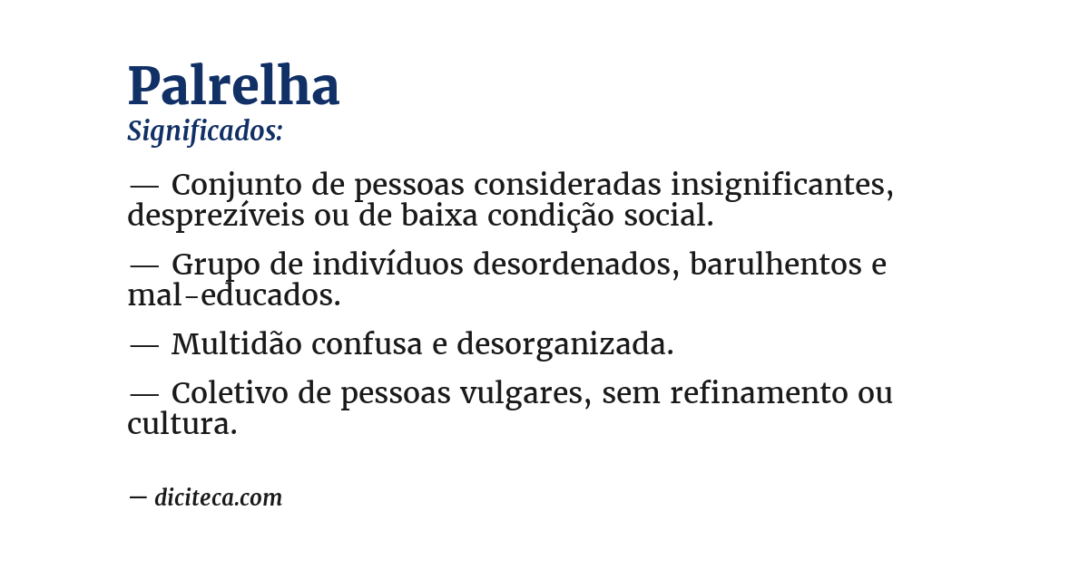 Significado de palrelha