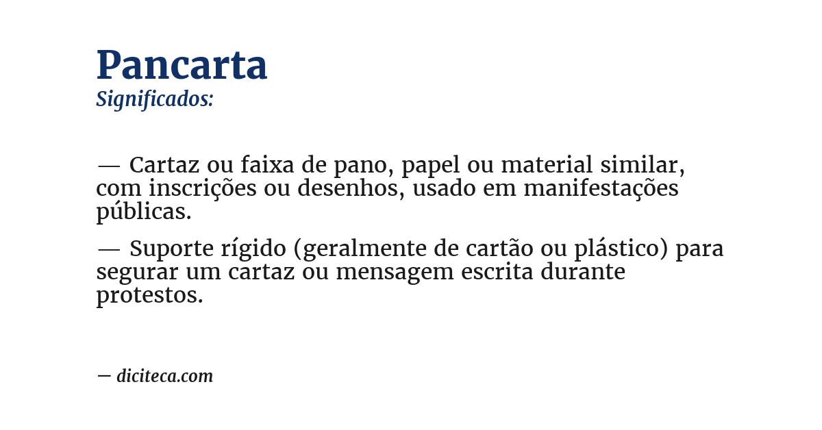 Significado de pancarta