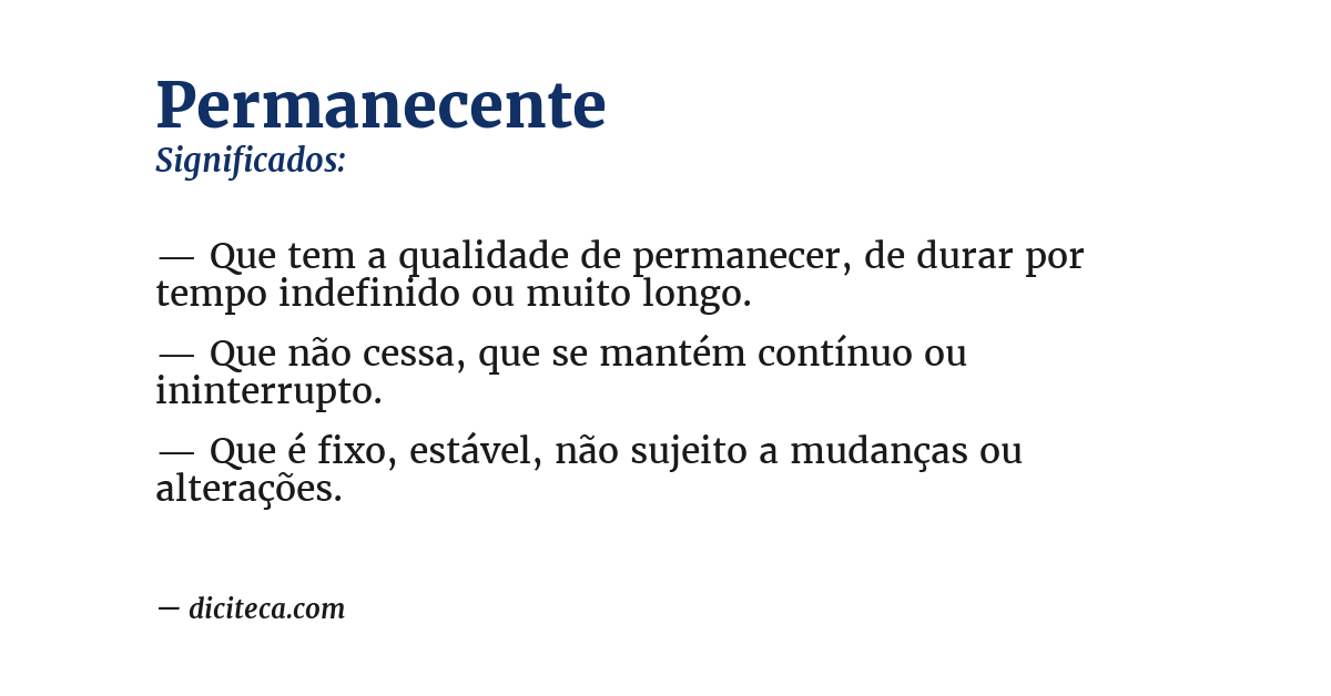 Significado de permanecente