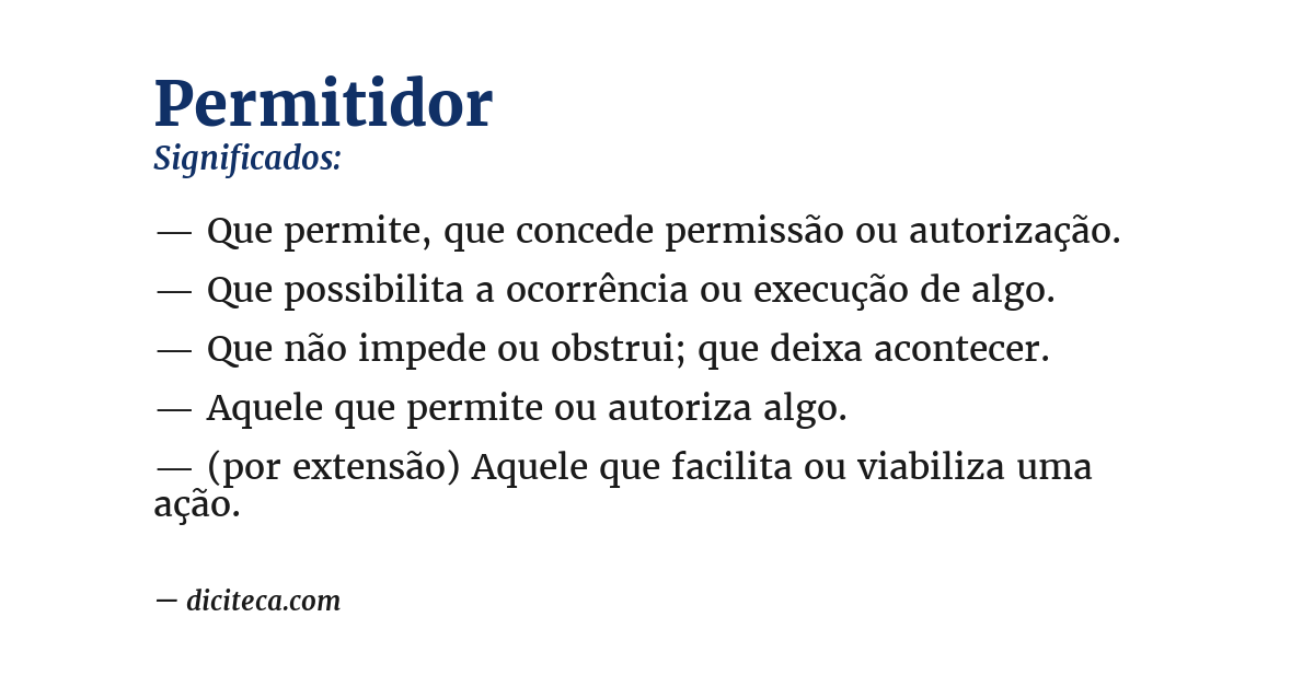 Significado de permitidor
