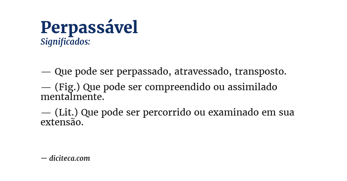 Significado de perpassável