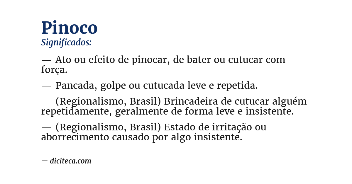 Significado de pinoco