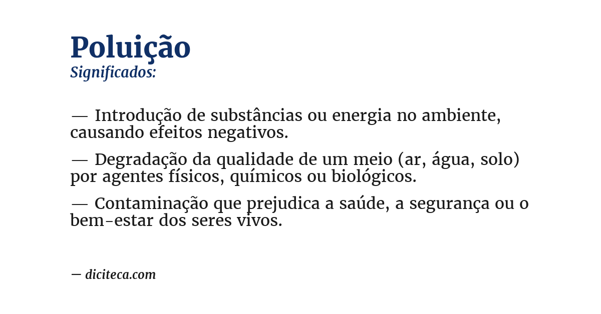 Significado de poluição