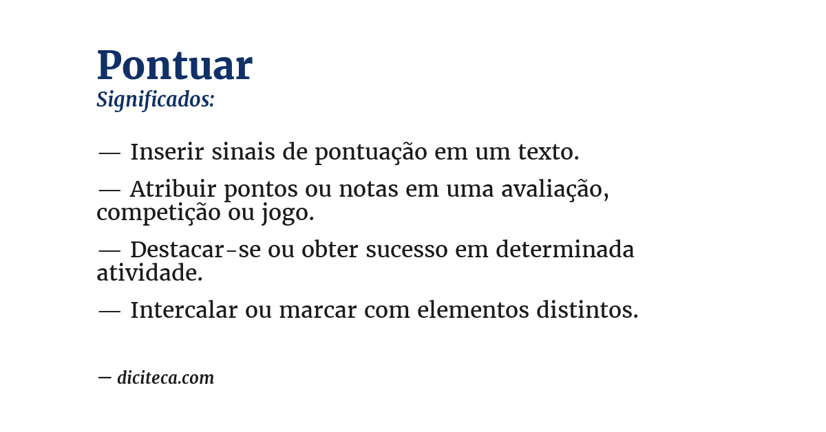 Significado de pontuar