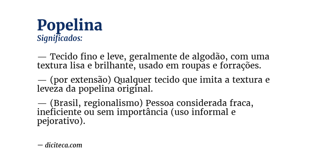 Significado de popelina