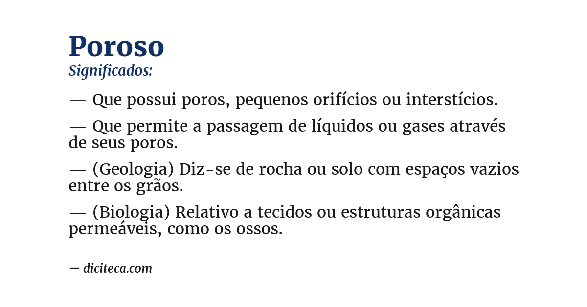 Significado de poroso