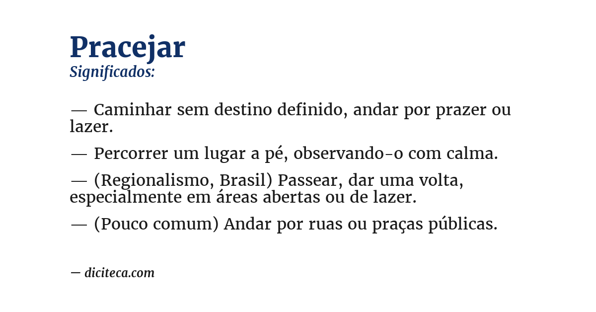 Significado de pracejar