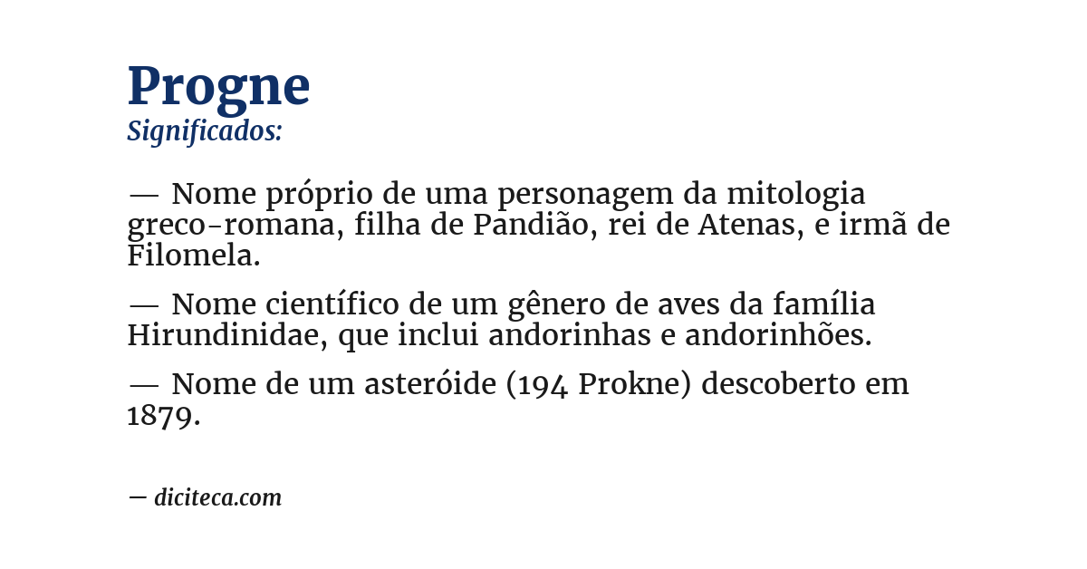 Significado de progne