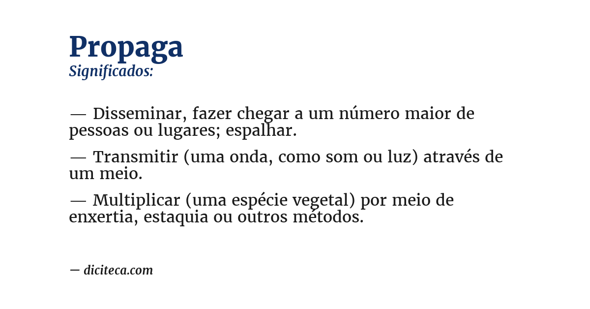 Significado de propaga