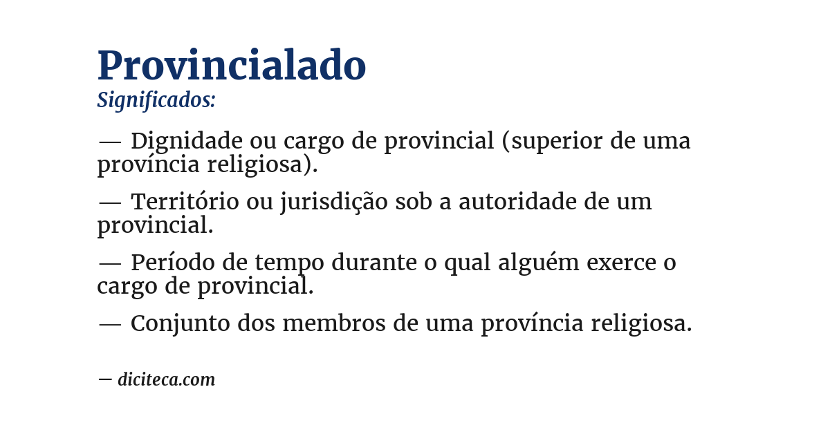 Significado de provincialado
