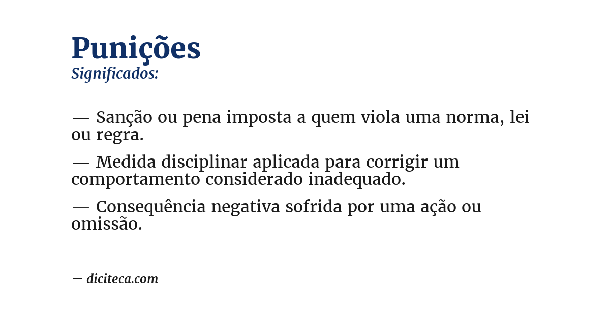 Significado de punições