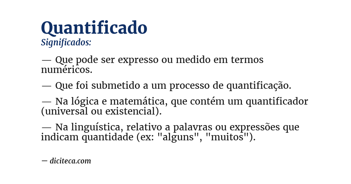 Significado de quantificado