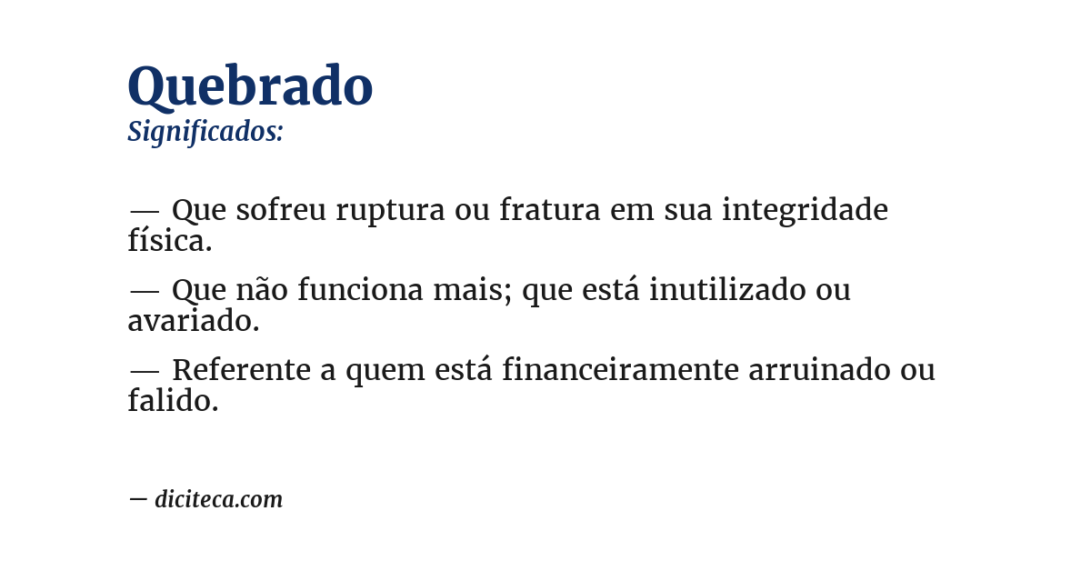 Significado de quebrado