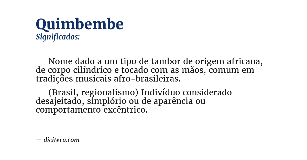 Significado de quimbembe