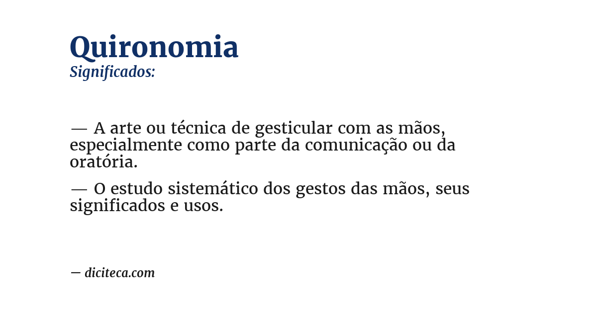 Significado de quironomia