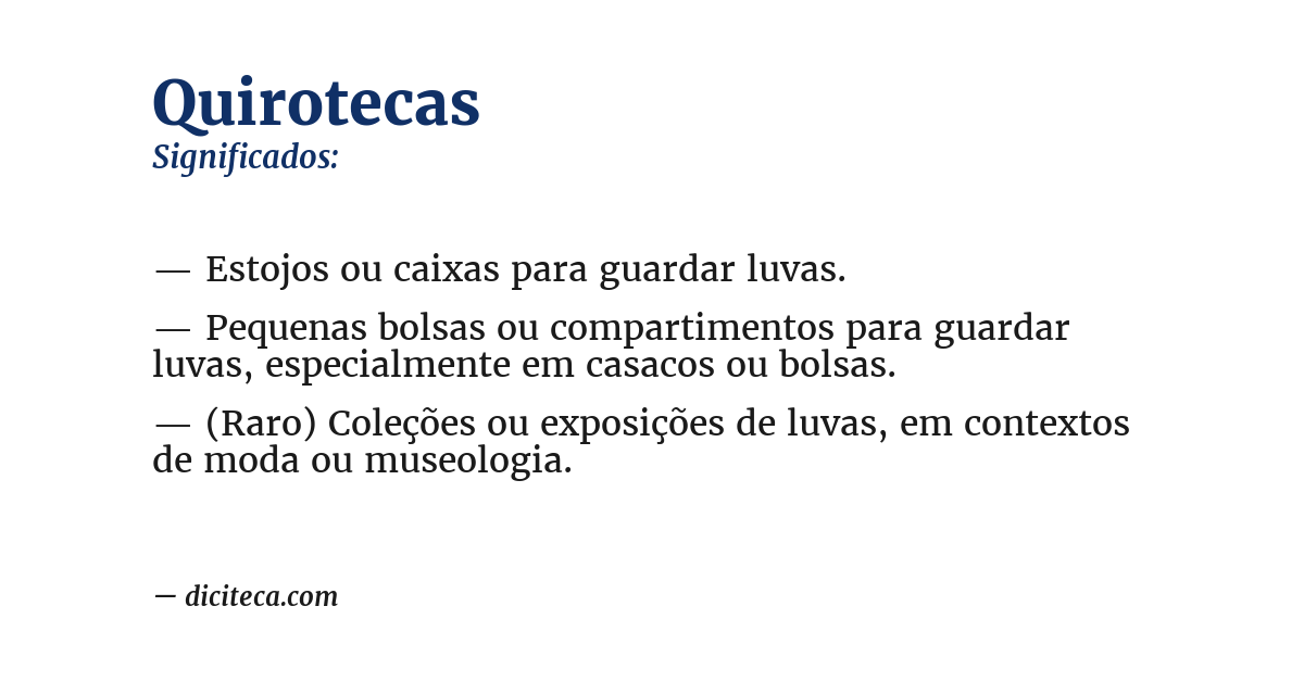 Significado de quirotecas