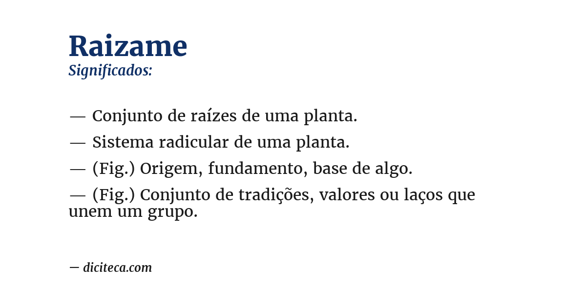 Significado de raizame