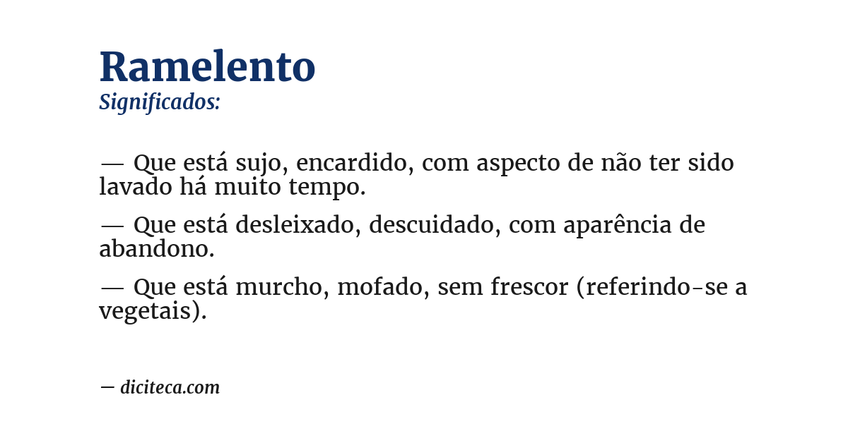 Significado de ramelento