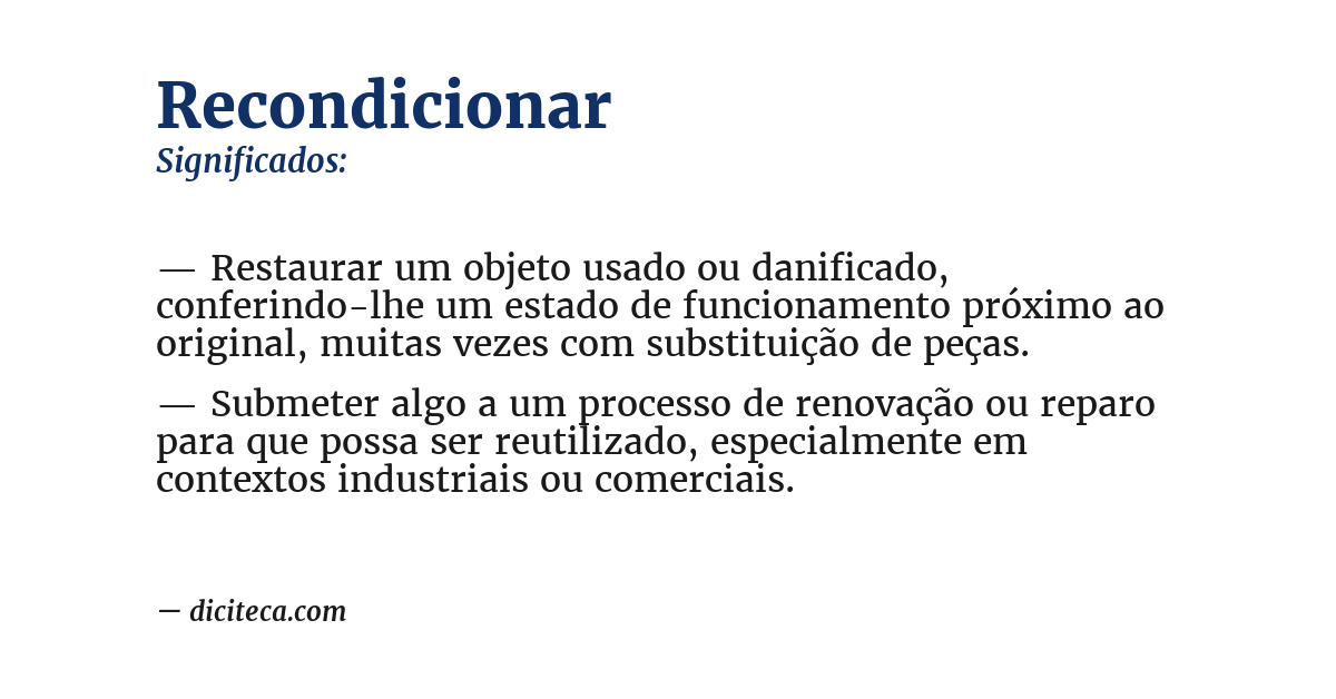 Significado de recondicionar