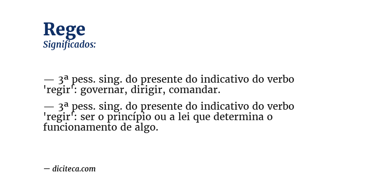 Significado de rege