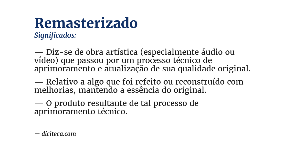 Significado de remasterizado