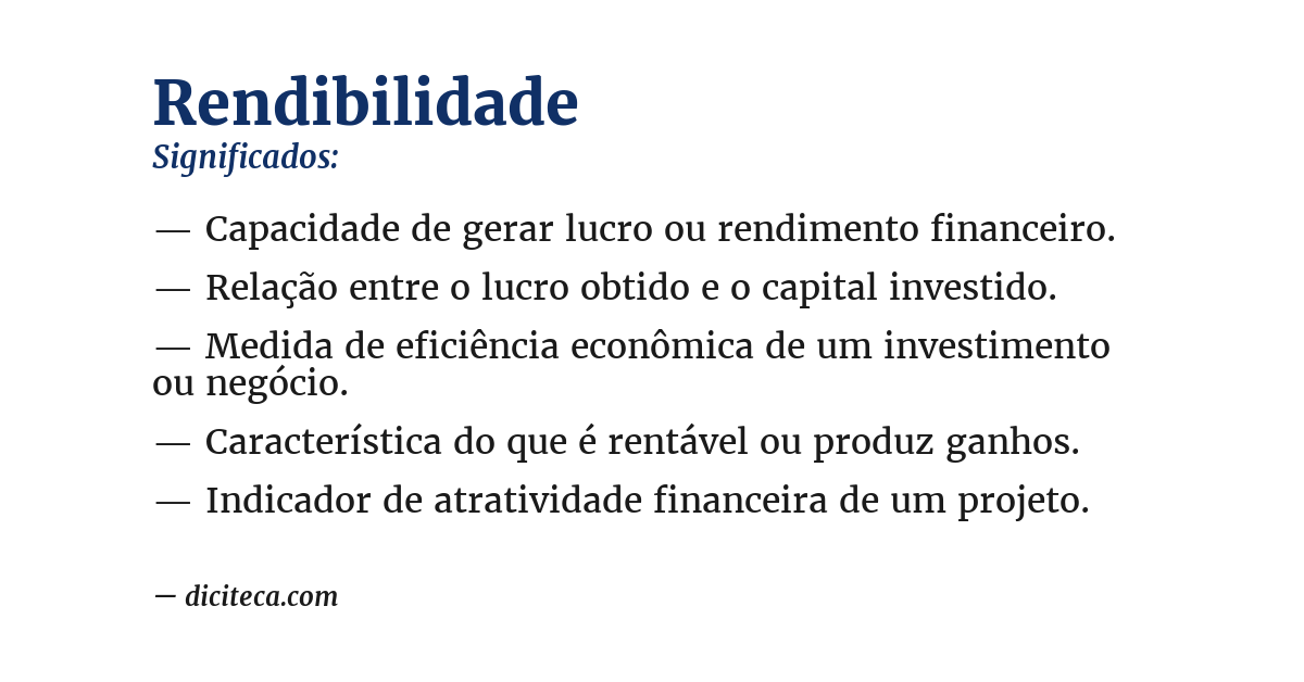 Significado de rendibilidade