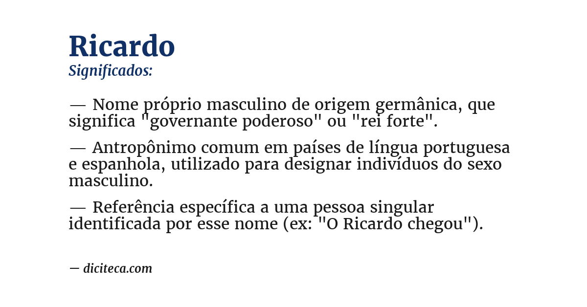 Significado de ricardo